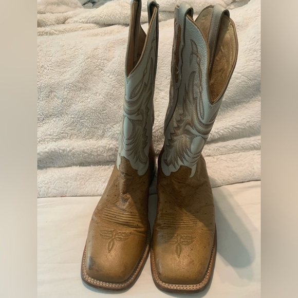 Justin Boots Square Toe Cowboy Mens Brown Casual Work Trucking Boots 12 EE - Picture 15 of 16